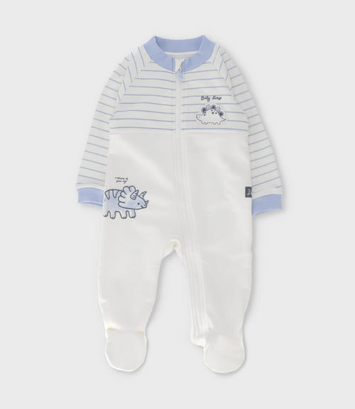 Enterito recién nacido con dinosaurio 0 meses / Blanco