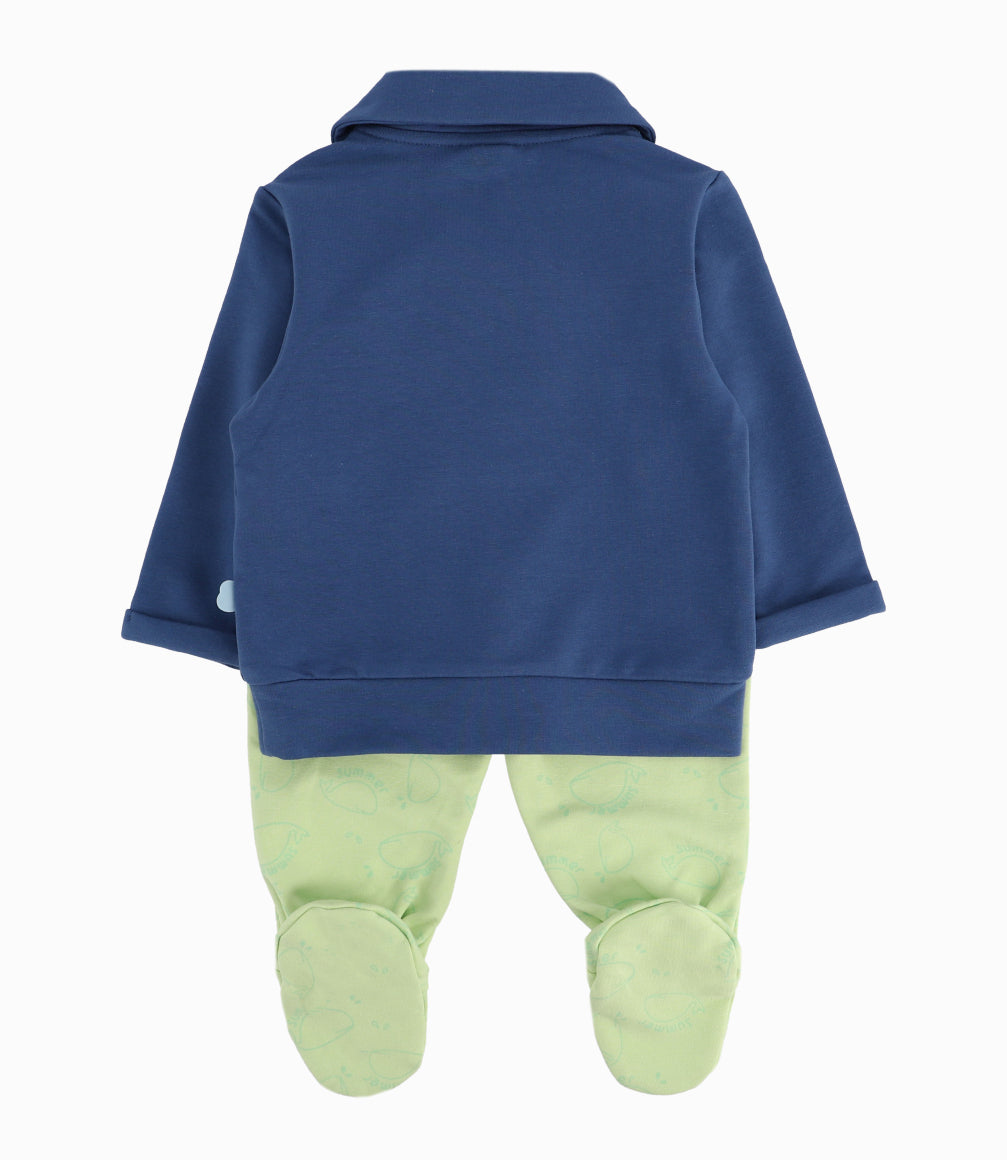 Conjunto Recién Nacido Con Ballenas Azul 9 meses / Azul