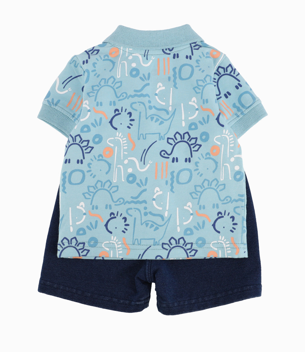 Conjunto Recién Nacido De Polera Y Bermudas 0 meses / Menta