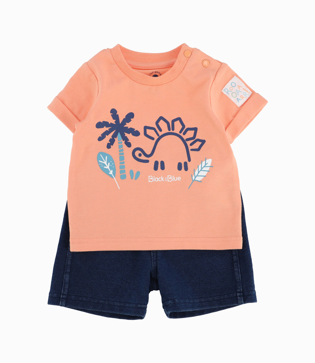 Conjunto Recién Nacido De Polera Y Bermudas 0 meses / Naranjo