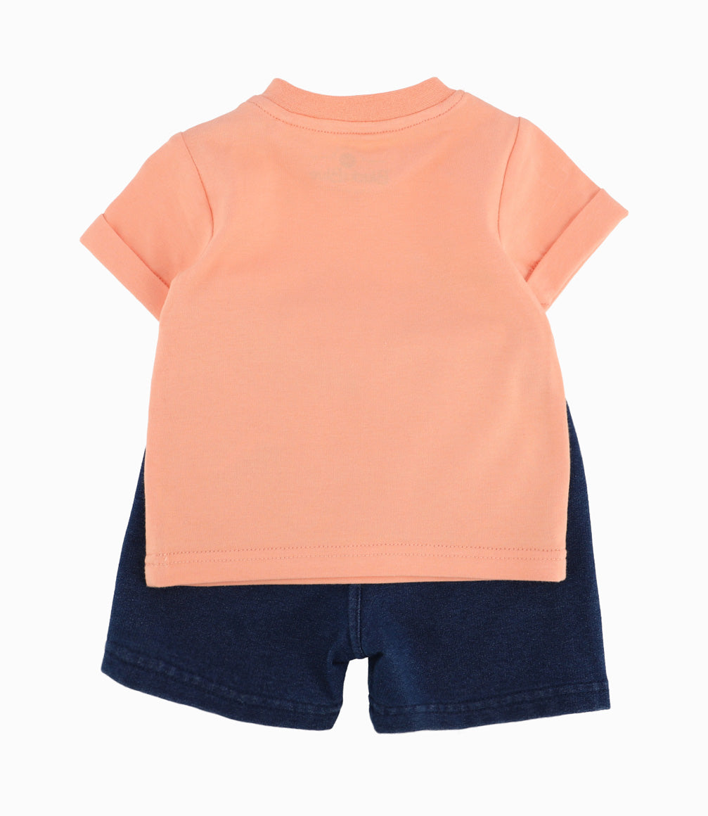 Conjunto Recién Nacido De Polera Y Bermudas 0 meses / Naranjo
