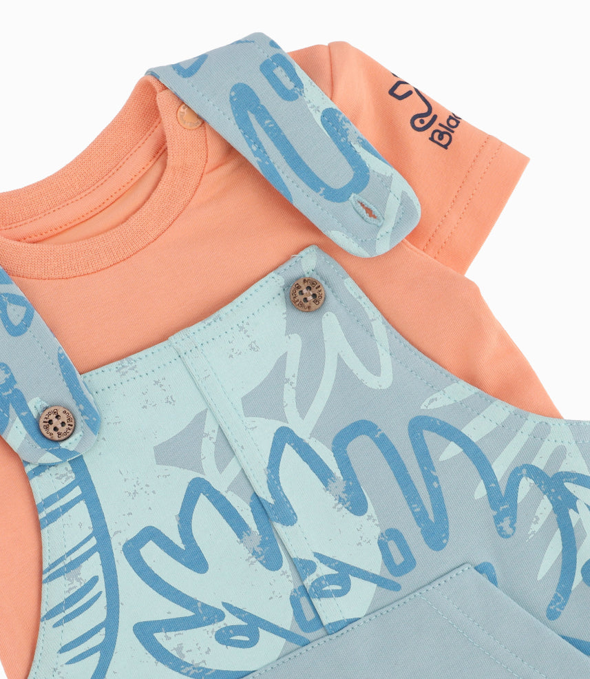 Conjunto Recién Nacido De Body Y Jardinera 0 meses / Menta