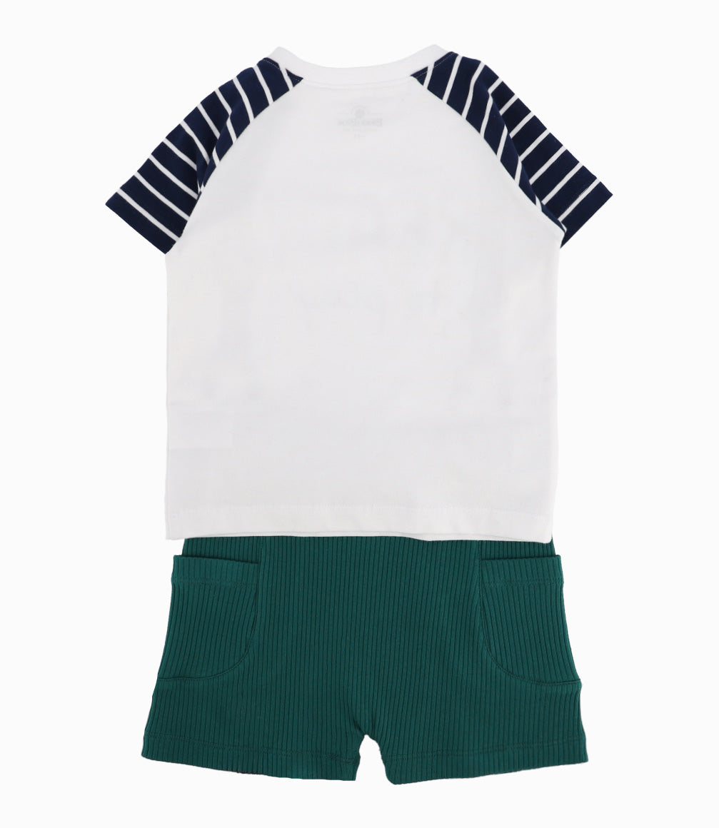 Conjunto Recién Nacido De Polera Y Bermudas 0 meses / Verde