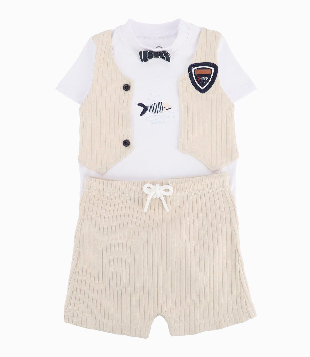 Conjunto Recién Nacido De Body Y Bermuda