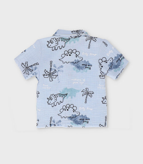 Conjunto recién nacido con camisa 0 meses / Celeste