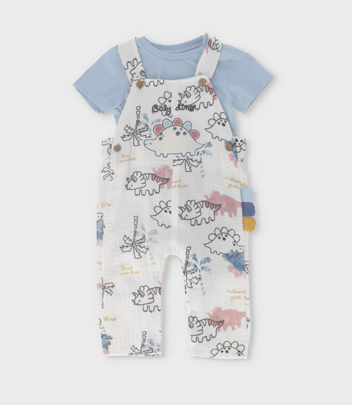 Conjunto recién nacido de jardinera 0 meses / Blanco