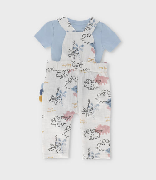 Conjunto recién nacido de jardinera 0 meses / Blanco