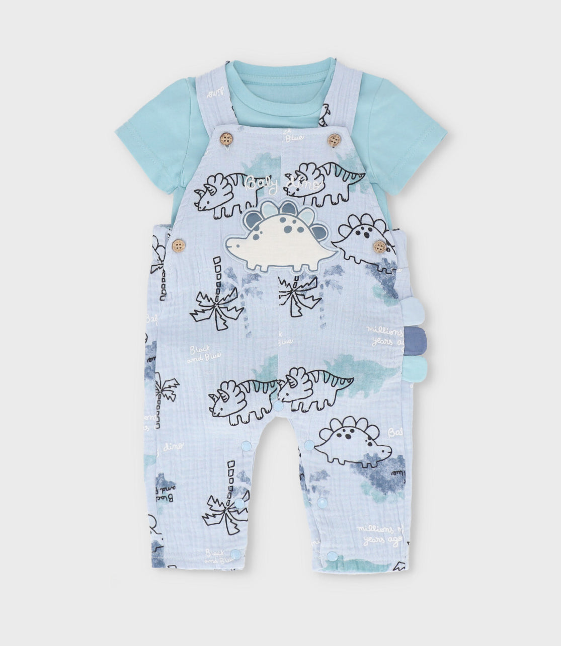 Conjunto recién nacido de jardinera 0 meses / Celeste