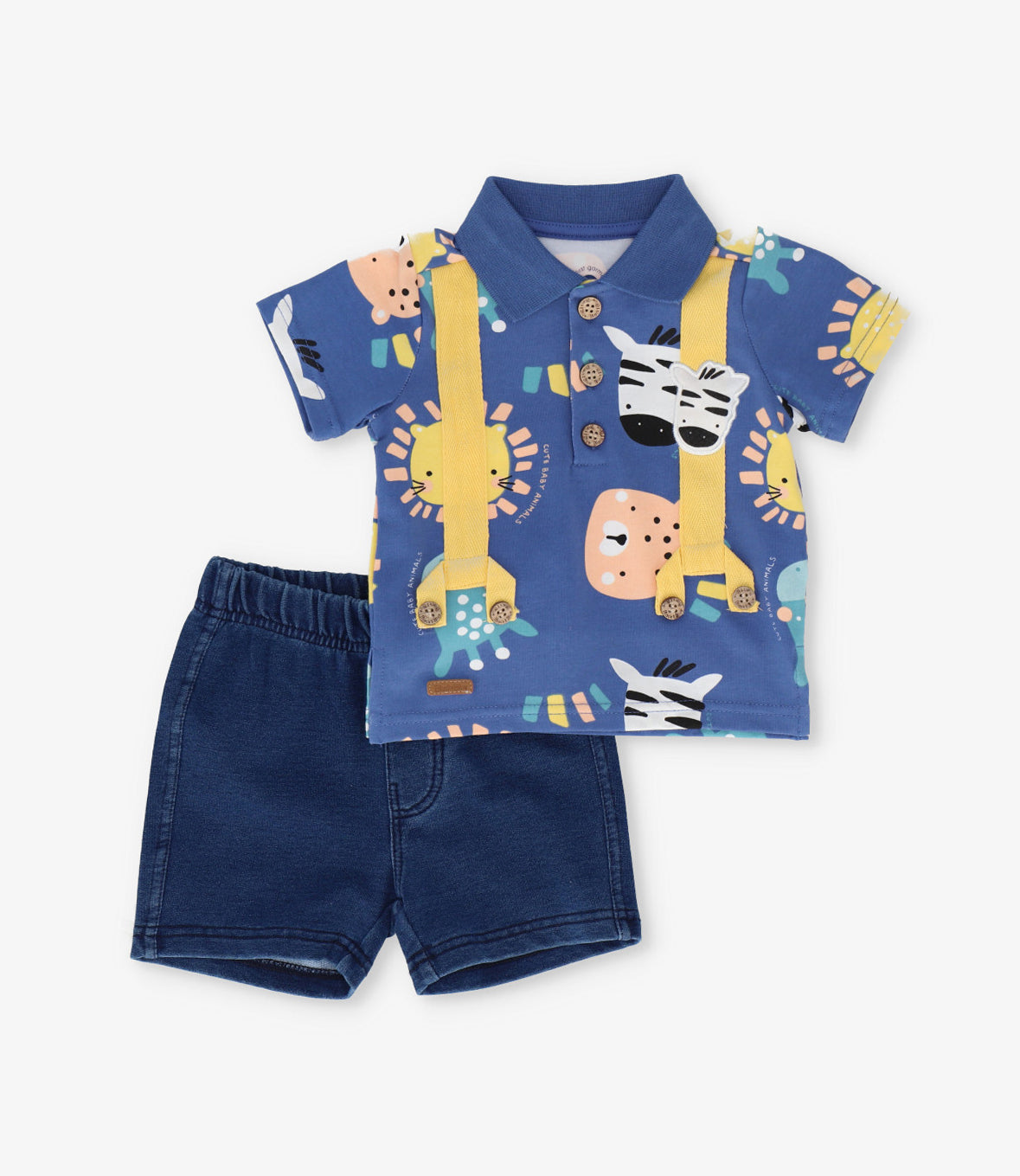 Conjunto recién nacido con animales 0 meses / Azul