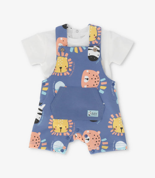 Conjunto recién nacido con jardinera 0 meses / Azul