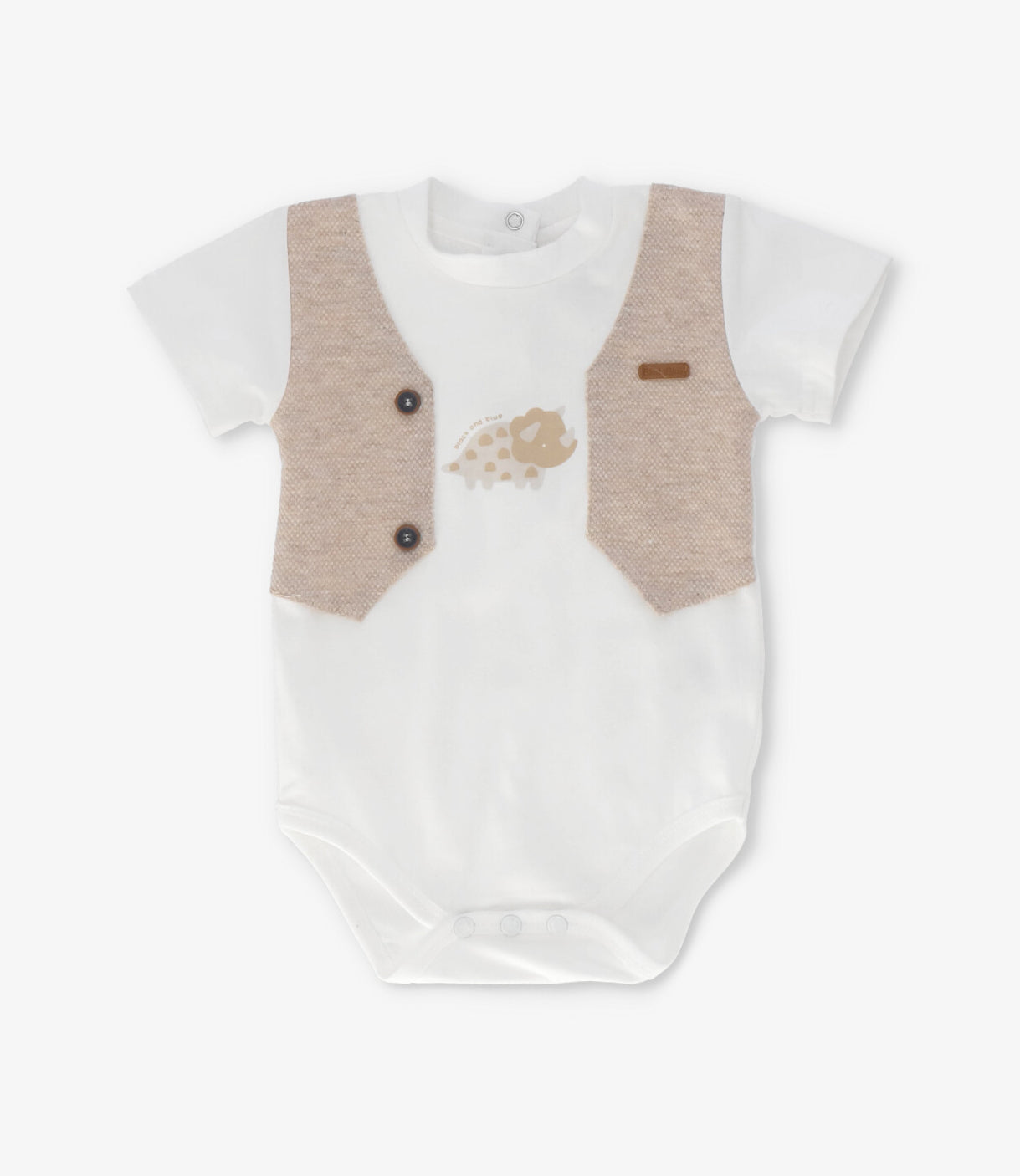 Conjunto recién nacido con dinosaurio 0 meses / Beige