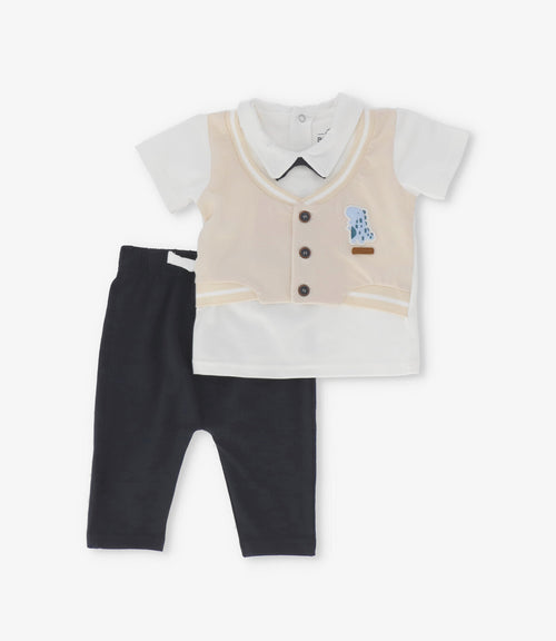 Conjunto recién nacido con humita 0 meses / Beige