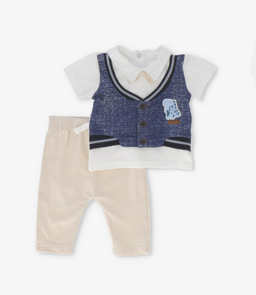 Conjunto recién nacido con humita 0 meses / Azul Marino