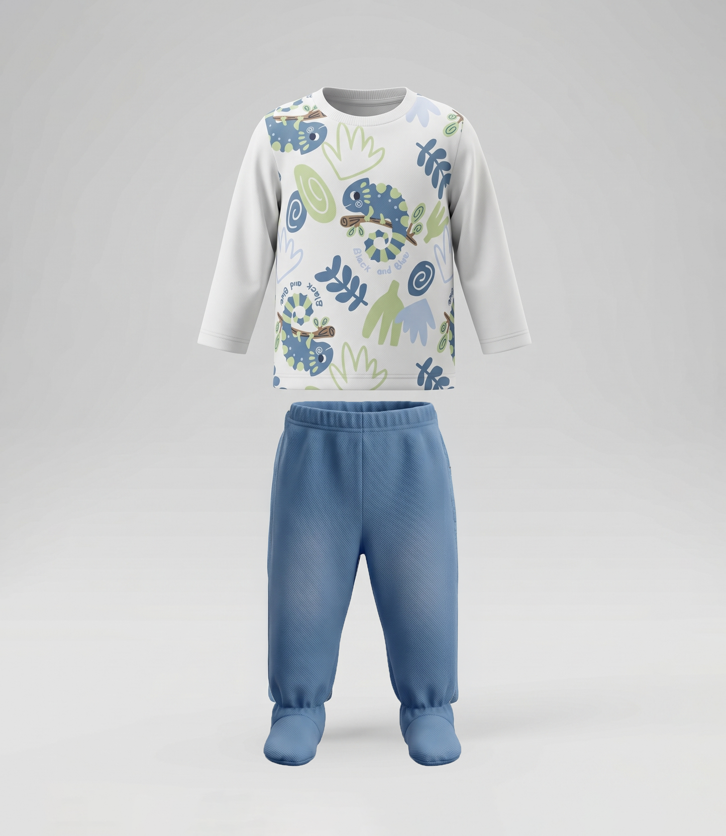 Conjunto recién nacido con camaleón 0 meses / Crudo