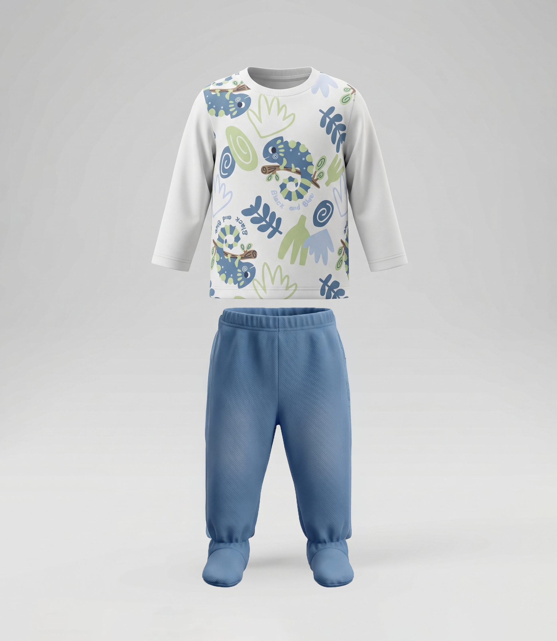 Conjunto recién nacido con camaleón 0 meses / Crudo