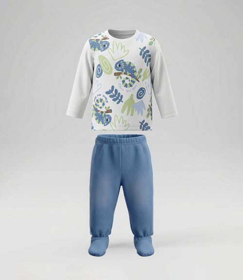 Conjunto recién nacido con camaleón 0 meses / Crudo