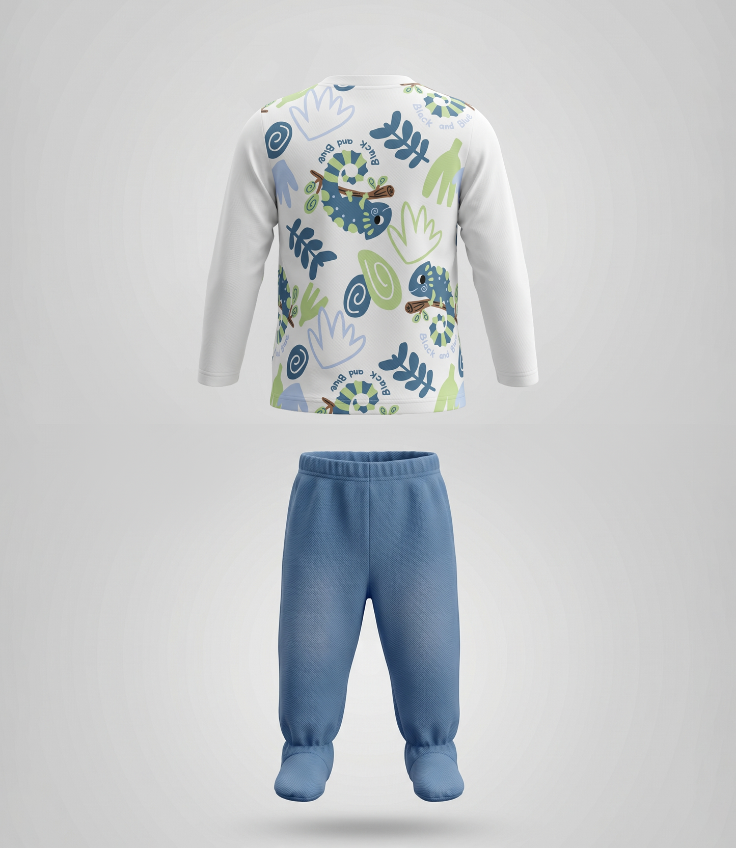 Conjunto recién nacido con camaleón 0 meses / Crudo