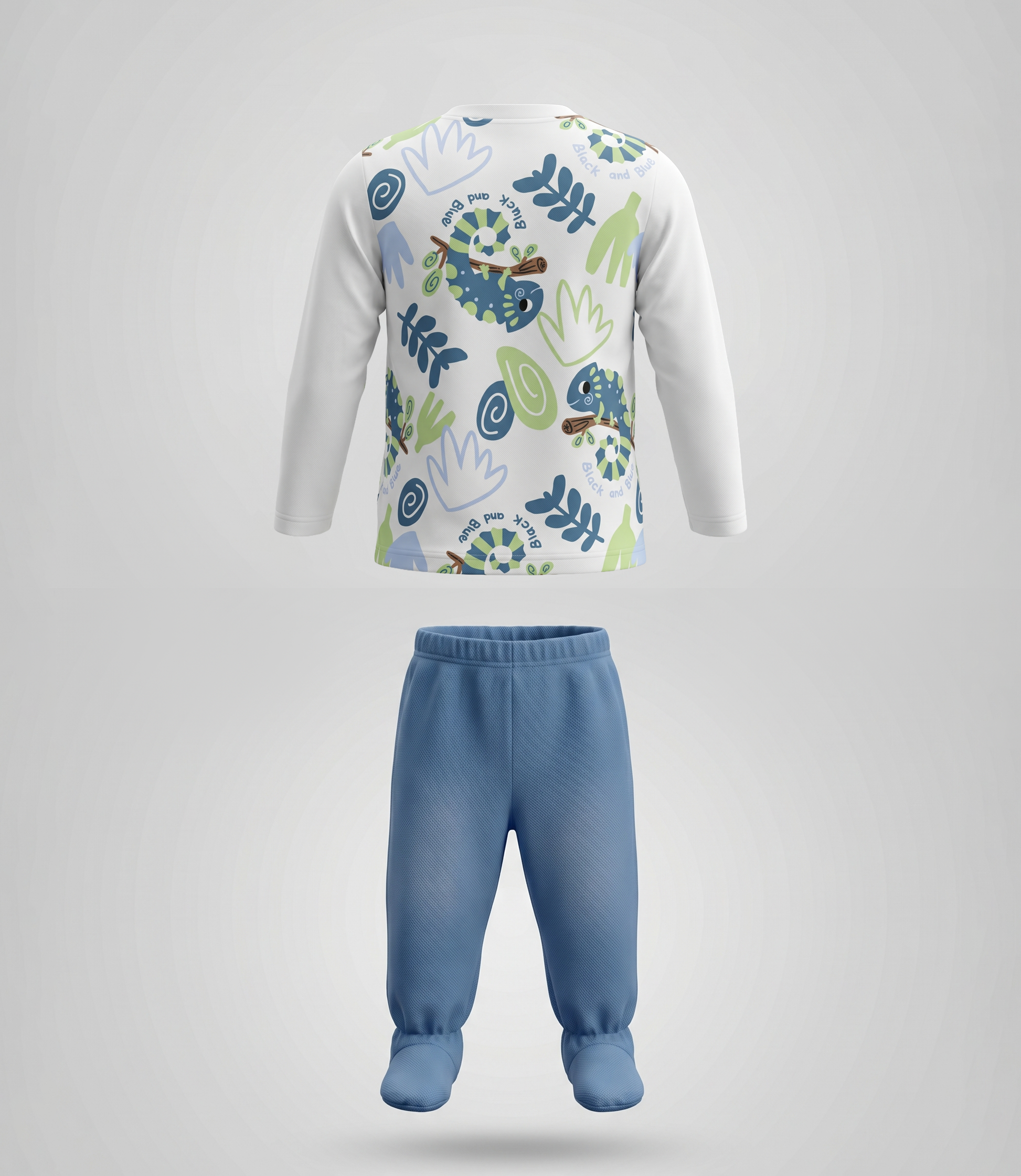 Conjunto recién nacido con camaleón 0 meses / Crudo