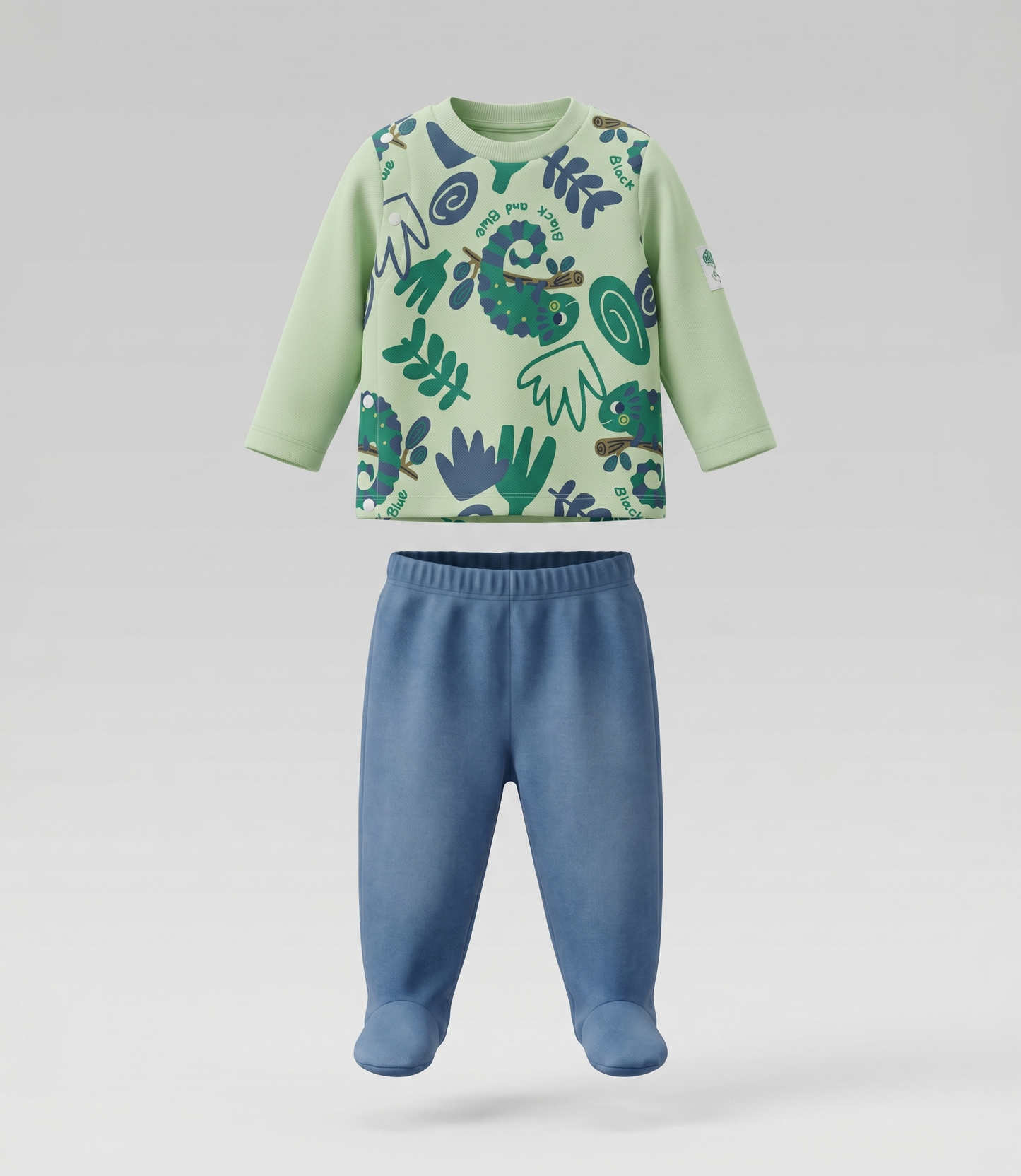 Conjunto recién nacido con camaleón 0 meses / Verde