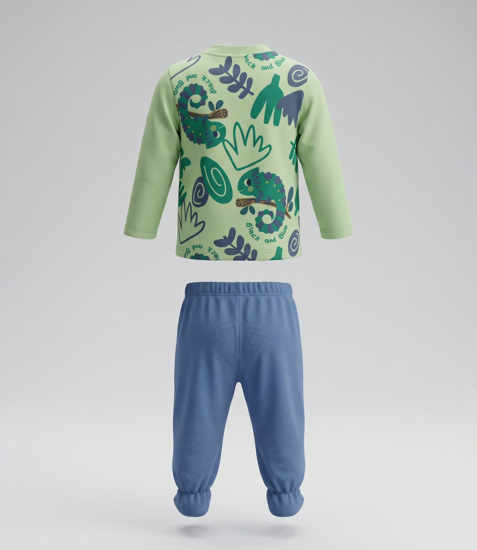 Conjunto recién nacido con camaleón 0 meses / Verde