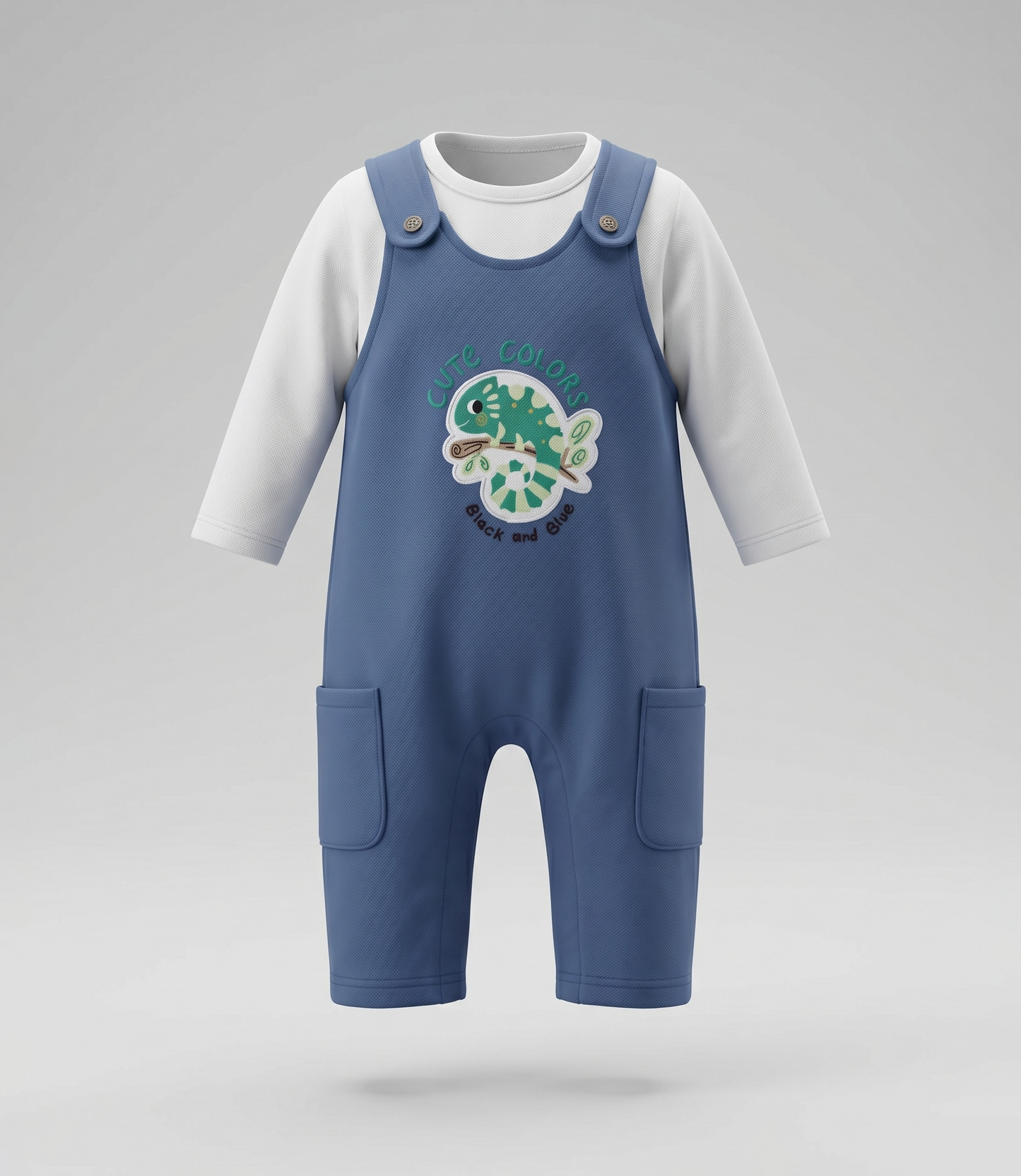 Conjunto recién nacido con camaleón 0 meses / Azul