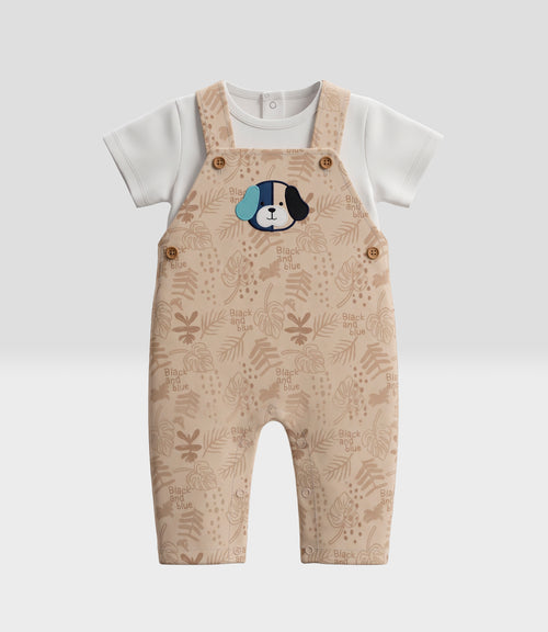 Conjunto recién nacido jardinera 0 meses / Beige