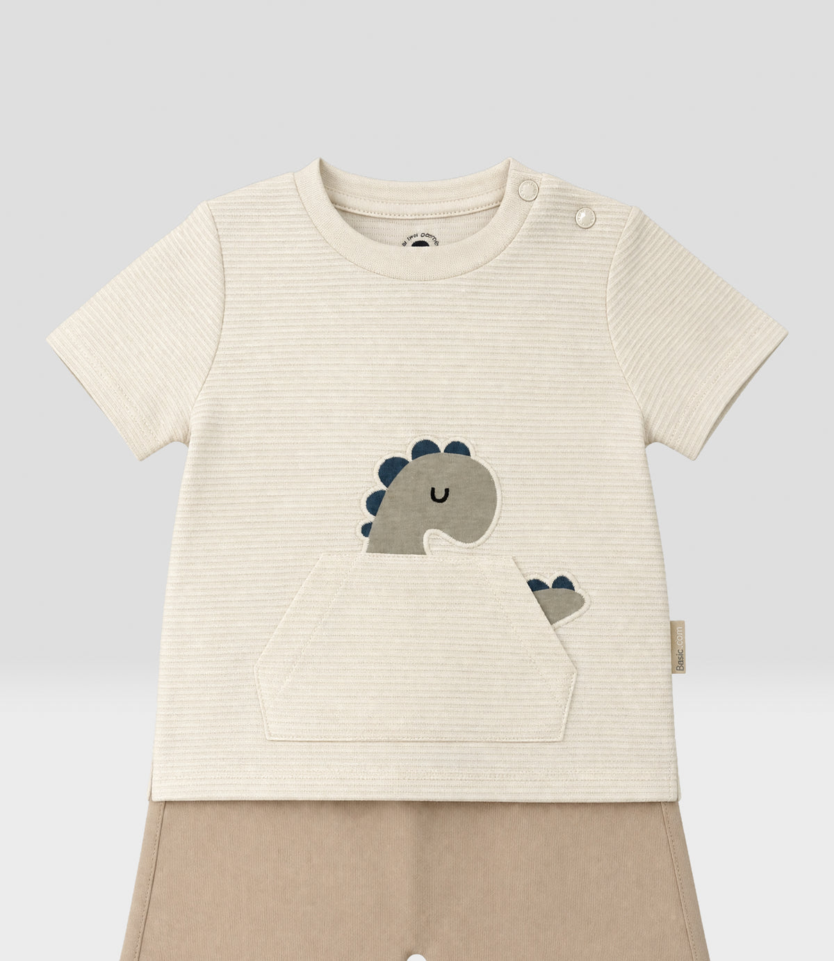 Conjunto recién nacido con dinosaurio 0 meses / Crudo
