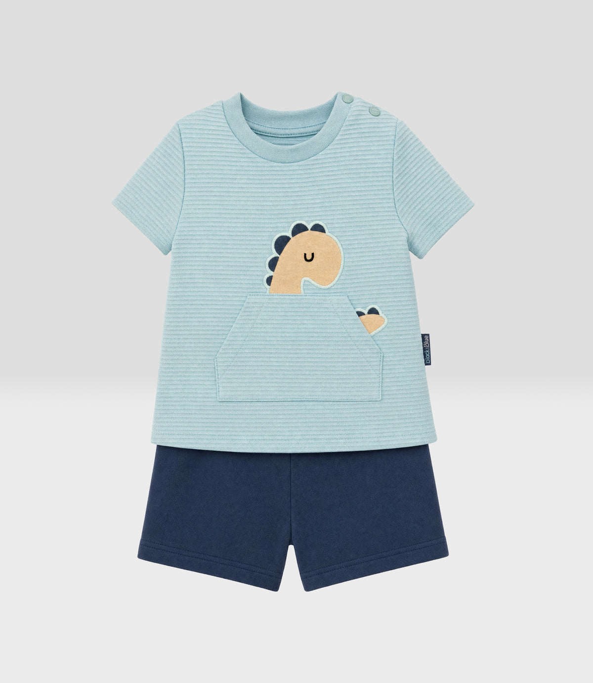 Conjunto recién nacido con dinosaurio 0 meses / Celeste