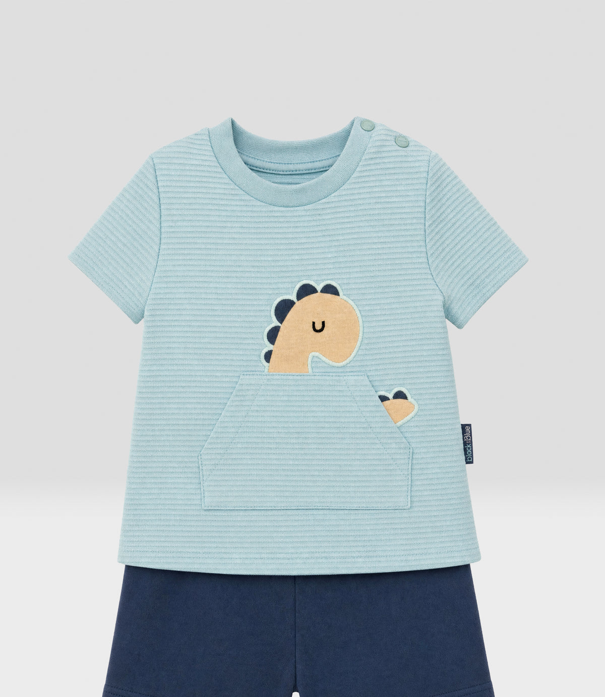 Conjunto recién nacido con dinosaurio 0 meses / Celeste