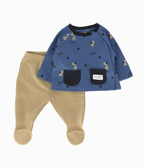 Conjunto recién nacido de perritos 0 meses / Celeste