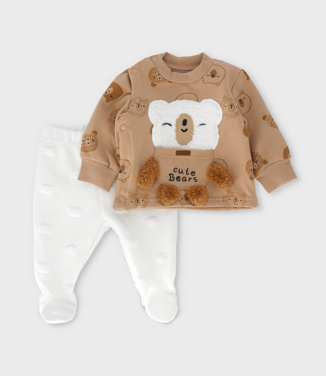 Conjunto recién nacido con osito 0 meses / Beige