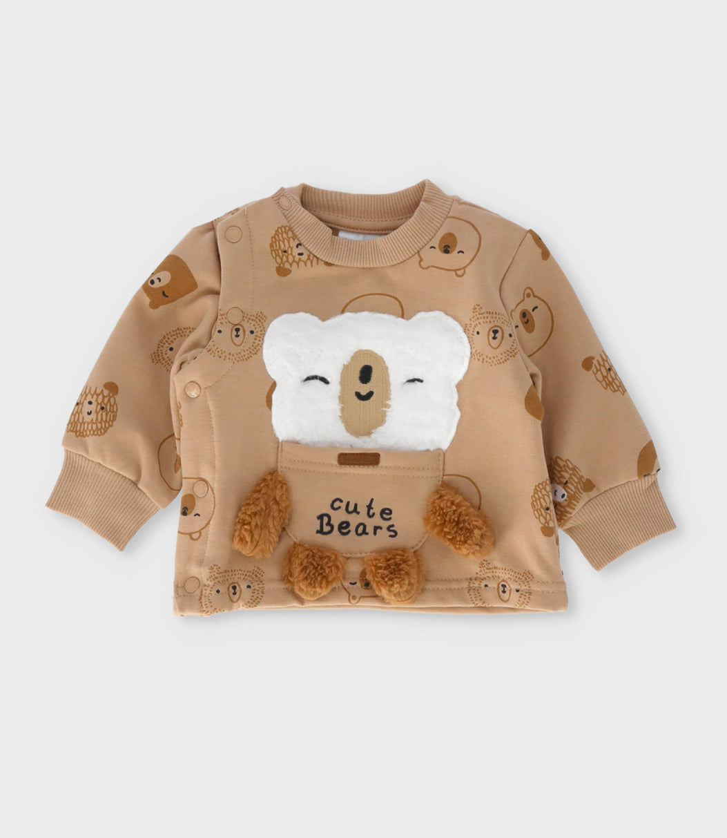 Conjunto recién nacido con osito 0 meses / Beige