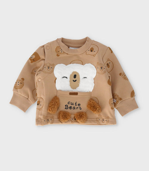 Conjunto recién nacido con osito 0 meses / Beige