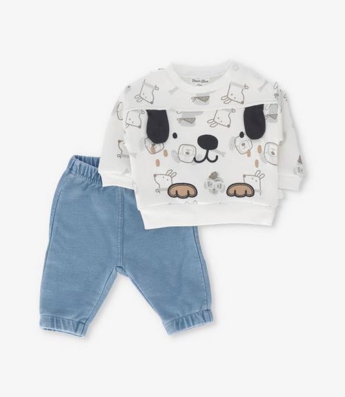 Conjunto recién nacido con perrito