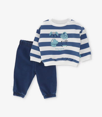 Conjunto recién nacido con rayas