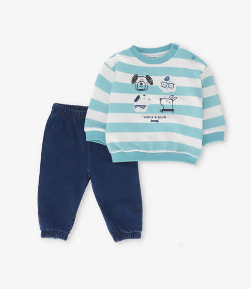 Conjunto recién nacido con rayas