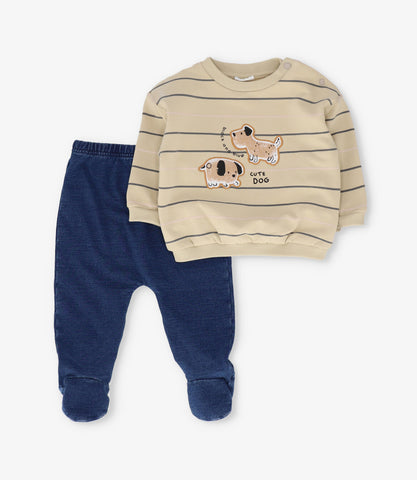 Conjunto recién nacido con perritos