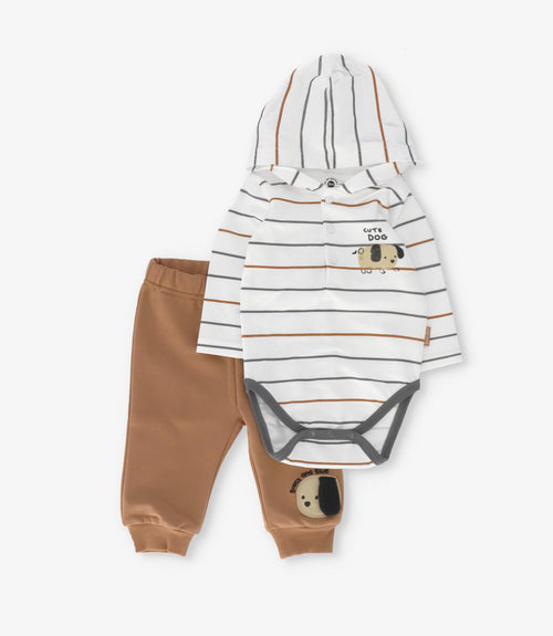 Conjunto recién nacido cute dog 0 meses / Crudo