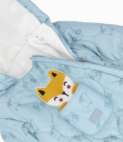 Saquito recién nacido con diseño 0 meses / Celeste