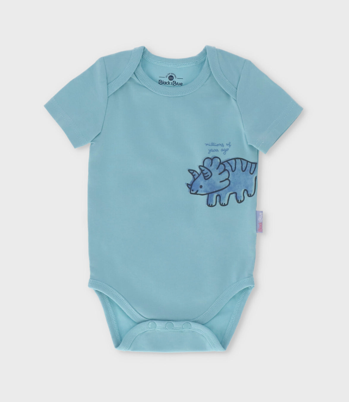 Pack body recién nacido con dinosaurios 0 meses / Celeste