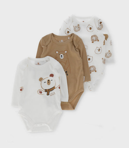 Pack body recién nacido 3 unidades 0 meses / Blanco