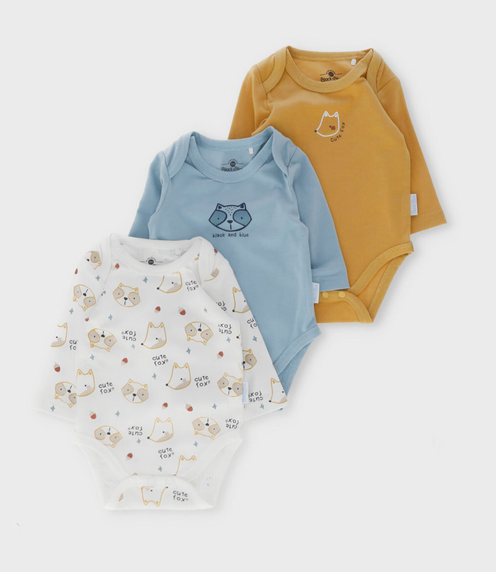 Pack body recién nacido con animales 0 meses / Celeste