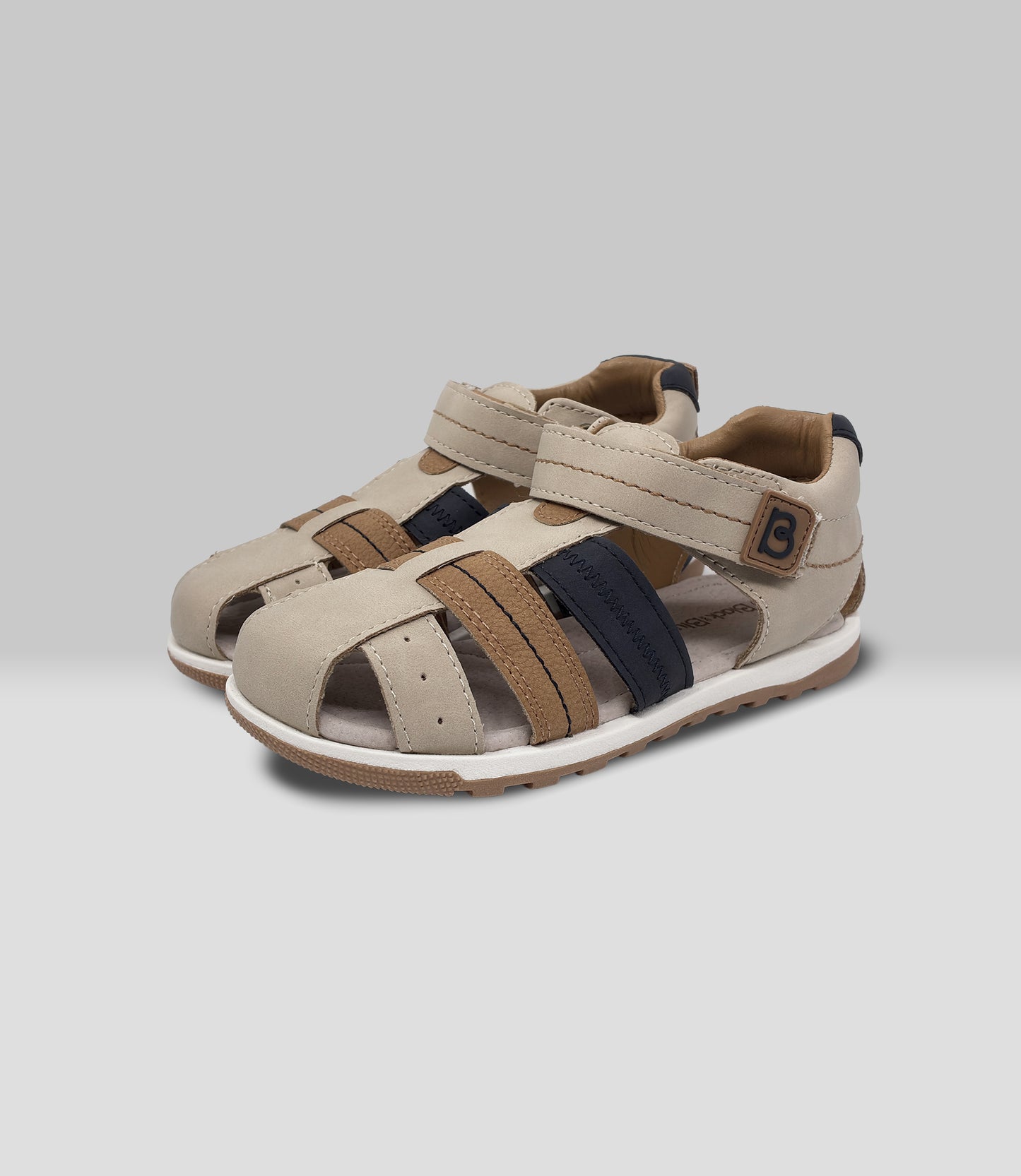 Sandalia niño con velcro 27 / Beige
