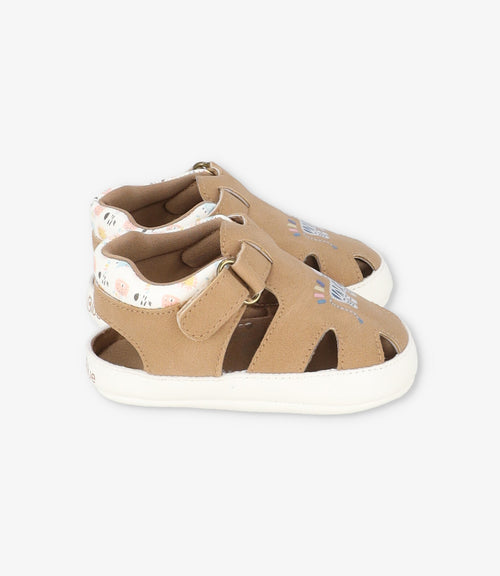 Sandalia recién nacido con cebraa 15 / Beige