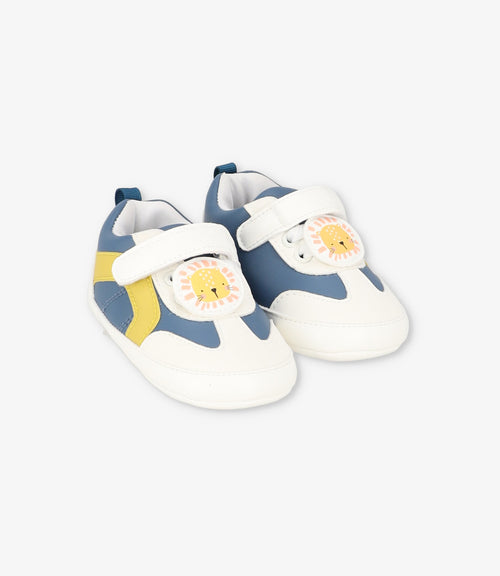 Zapatilla recién nacido con león 15 / Azul