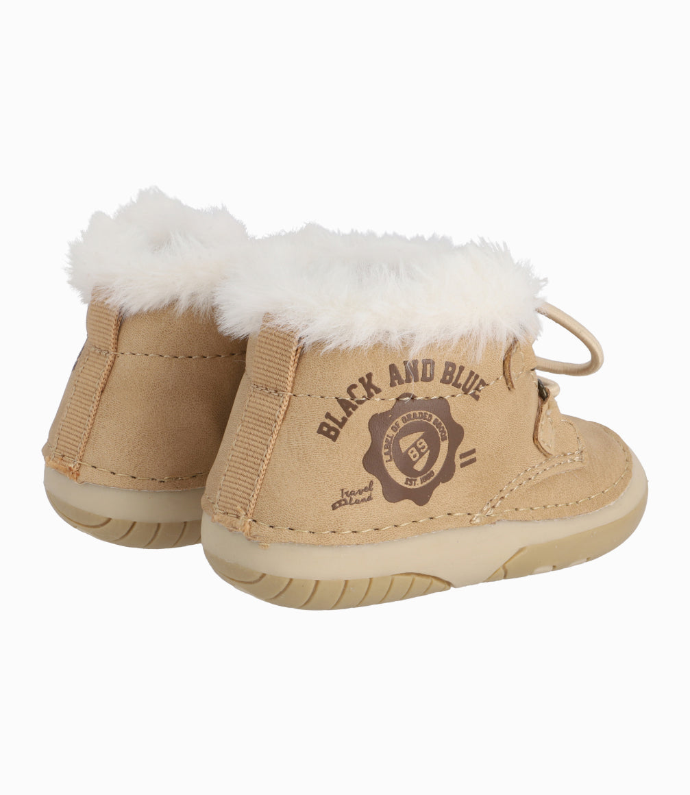 Bota Recién Nacido Con Sherpa Beige
