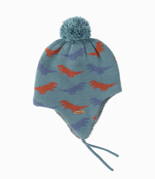 Gorro niño con dinosaurios 6-10 años / Petróleo