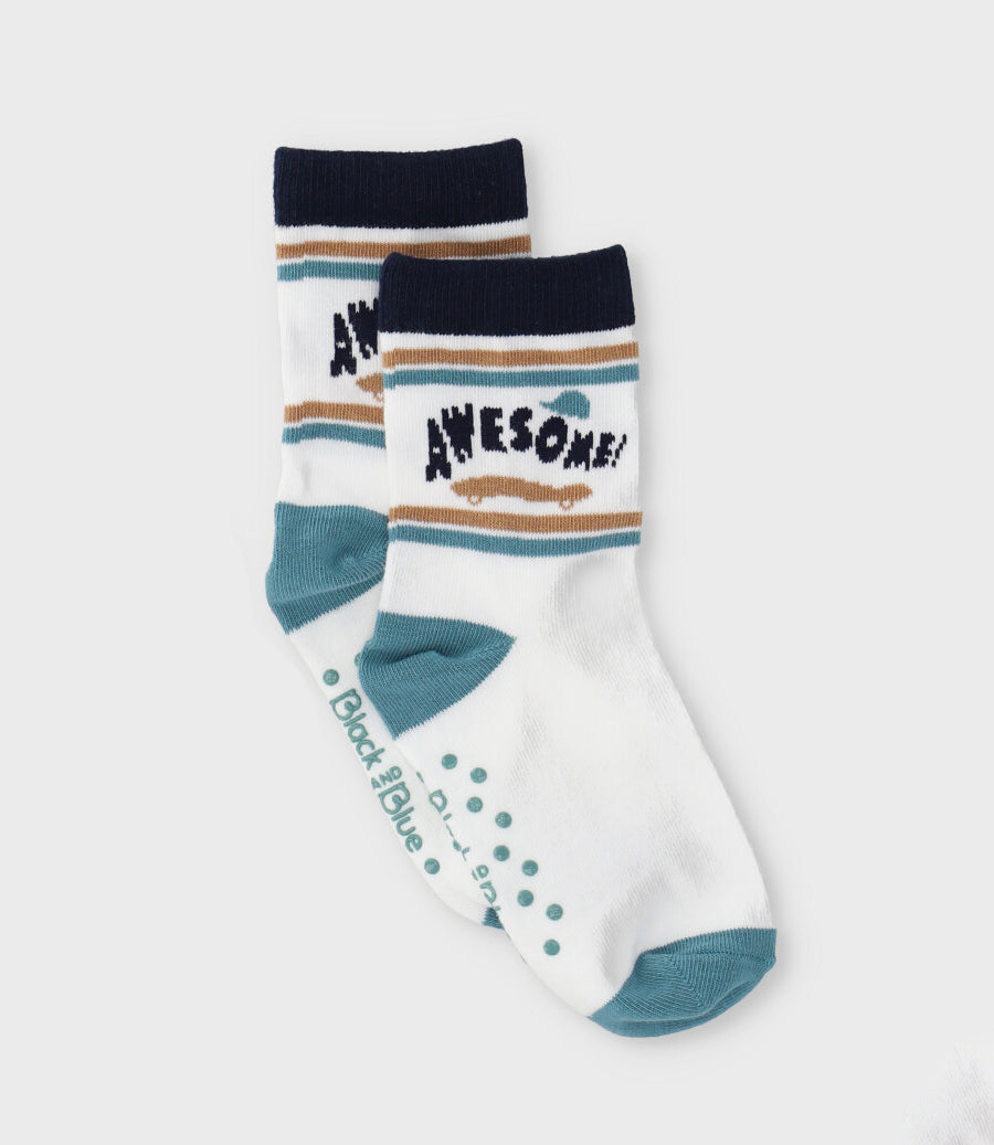 Calcetín niño con diseño 0-1 año / Blanco