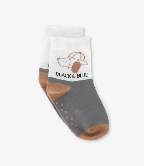 Calcetín niño con perrito 0-1 años / Gris