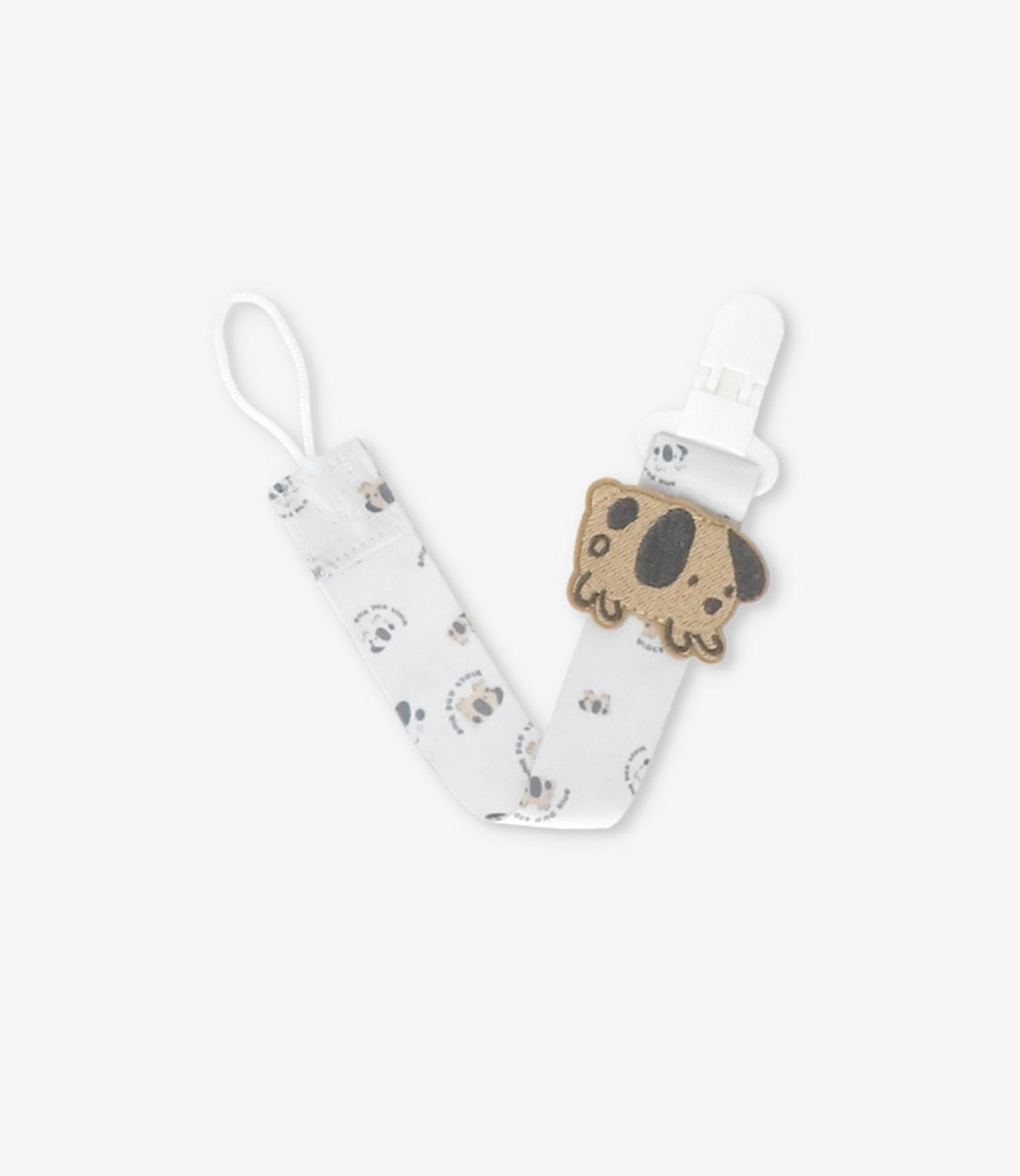 Porta chupete recién nacido de perrito Talla única / Beige